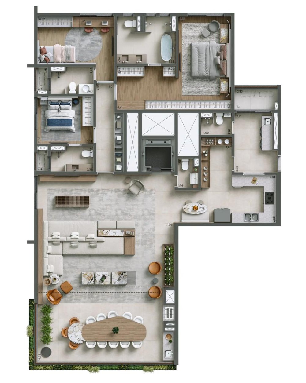 Planta 207m� | 3 su�tes