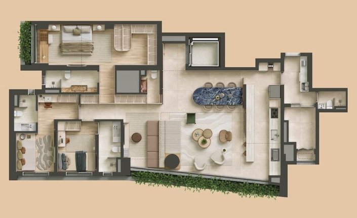 170m� | 3 su�tes e cozinha americana