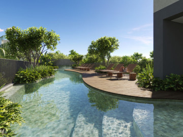 Piscina descoberta com hidro
