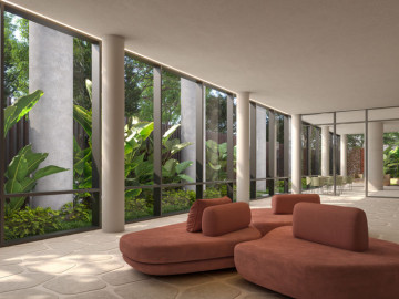 Hall Social de entrada verde